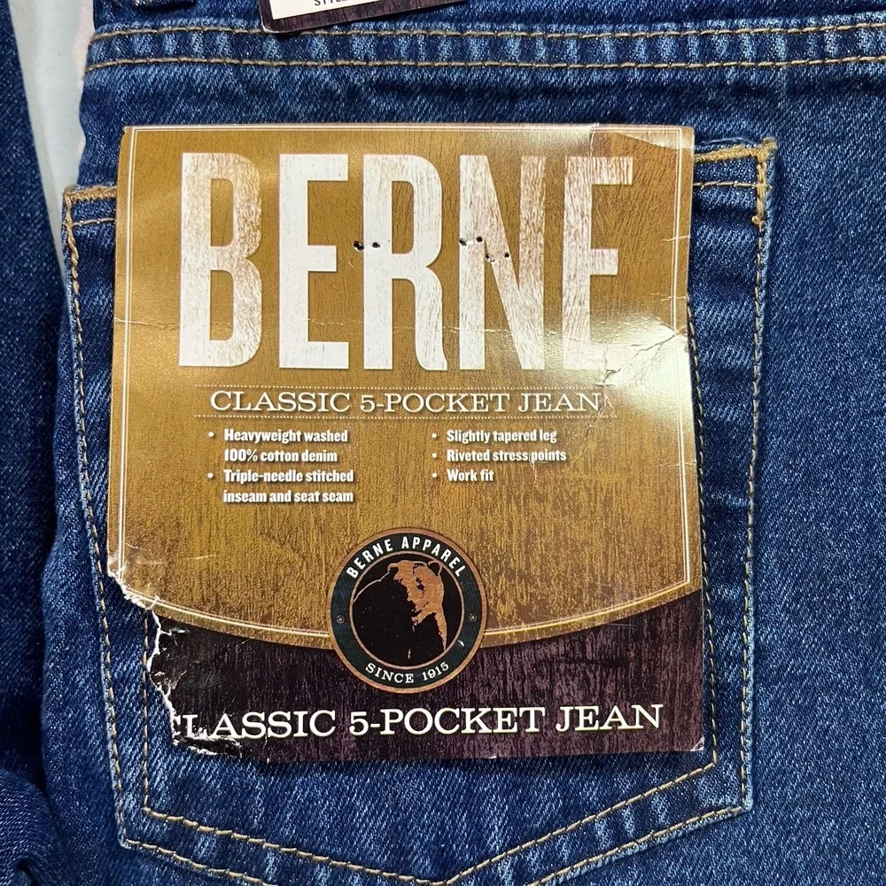 NWT‎ Berne Men's Blue Jeans P999 Size 28x30 Classic Fit